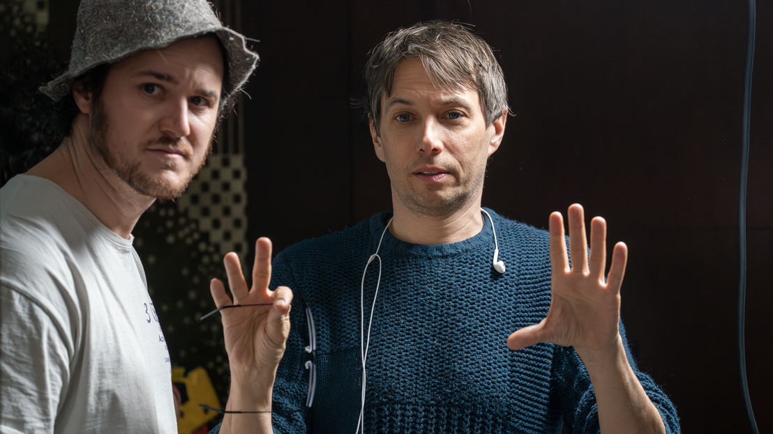 Sean Baker and DP Drew Daniels on the set of Anora